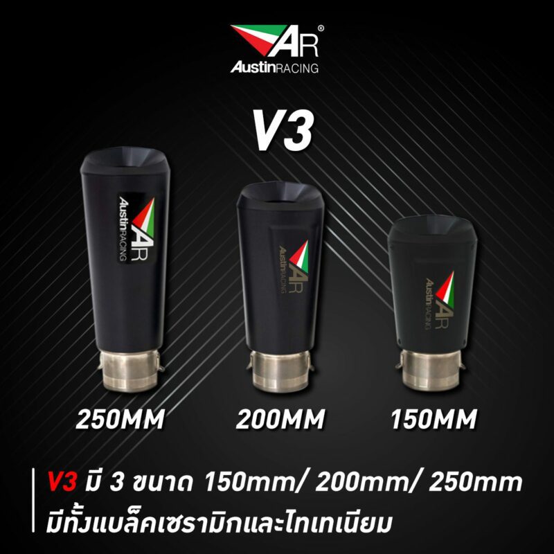 AR V3 สำหรับ CB/CBR650F 2017-2022 | DE-CAT V3 150MM BLACK CERAMIC CAN