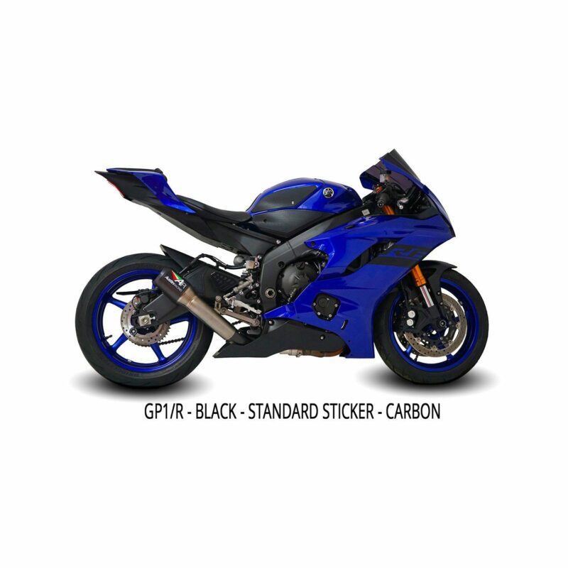 YA115.1.20 สำหรับ YZF-R6 2020-2022 | SLIP-ON GP1R BLACK TIP WITH CARBON CAN