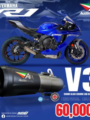 สำหรับ YZF-R1 2020-2022 | DE-CAT V3 150MM BLACK CERAMIC CAN